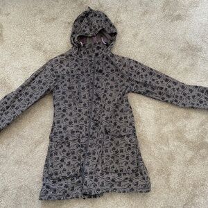 Gudrun Sjoden Organic Cotton Floral Print Zip Long Casual Coat Jacket Size S